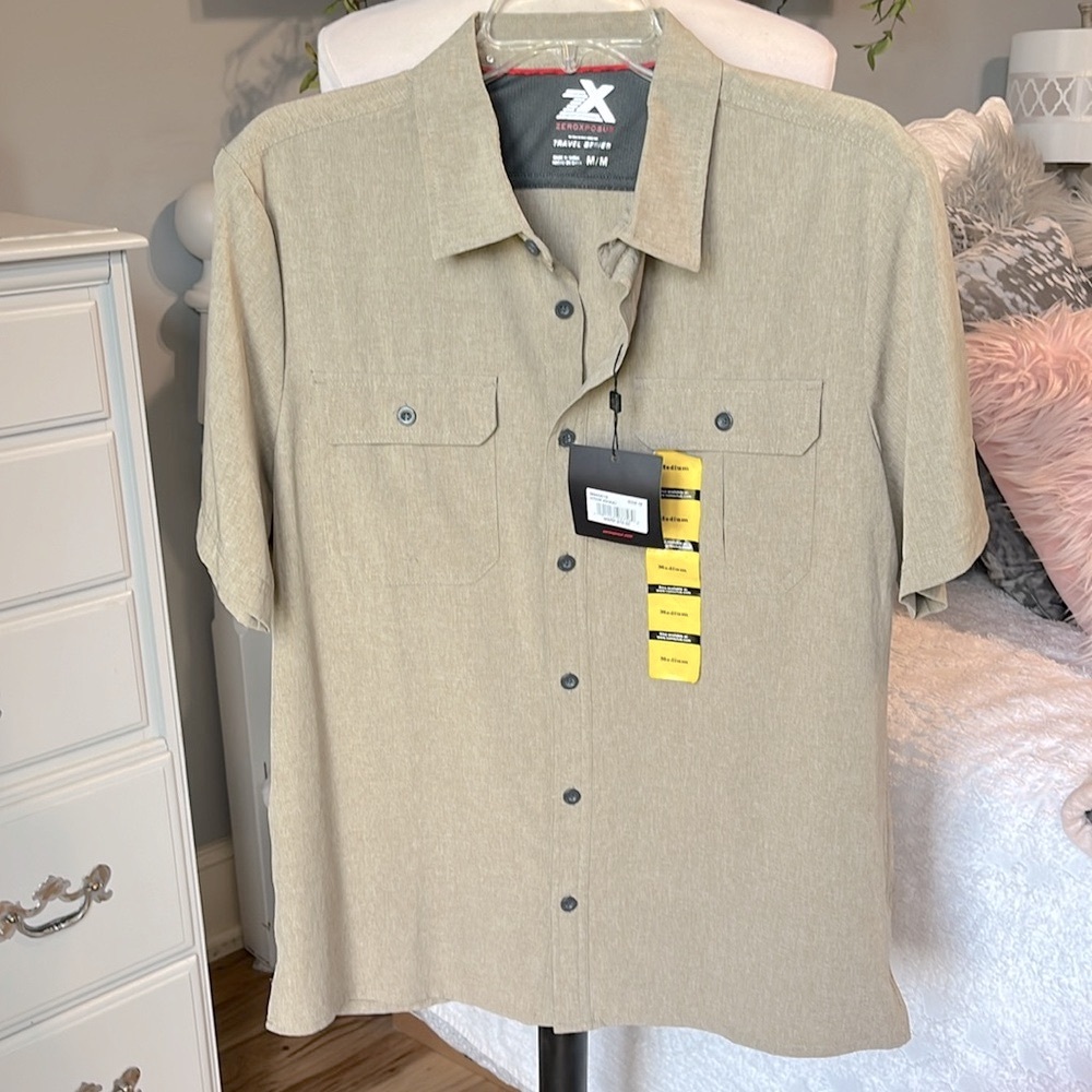 ZeroXposur Button Down Mens M Safari New Stretch Outdoor Shirt